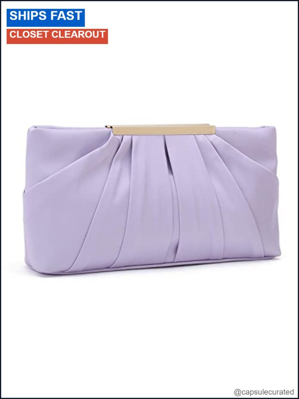Pleated Satin Evening Clutch Formal Handbag